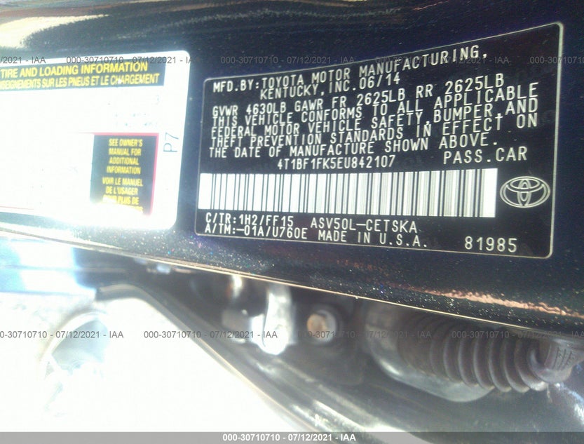4T1BF1FK5EU842107