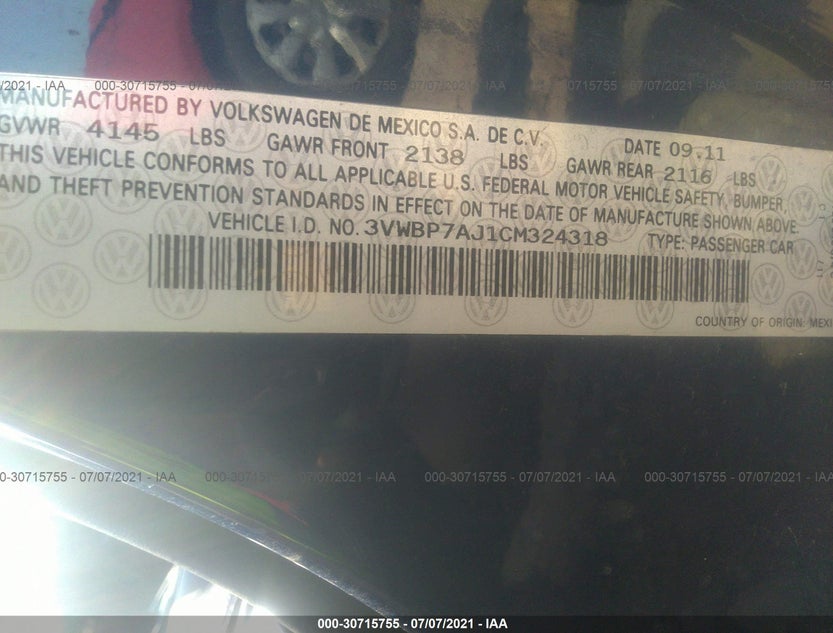 3VWBP7AJ1CM324318