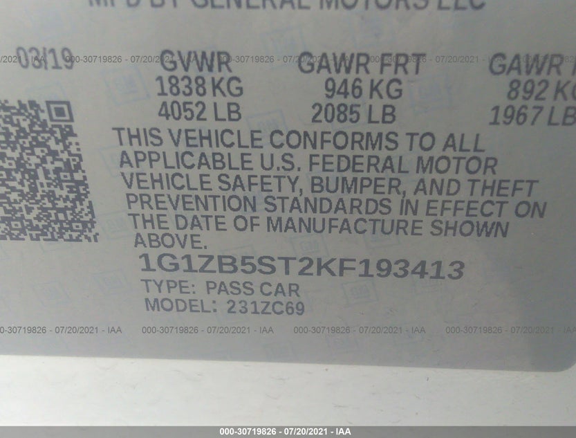 1G1ZB5ST2KF193413