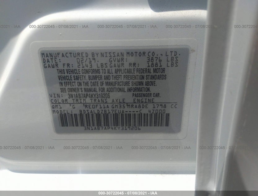 3N1AB7AP4KY319206