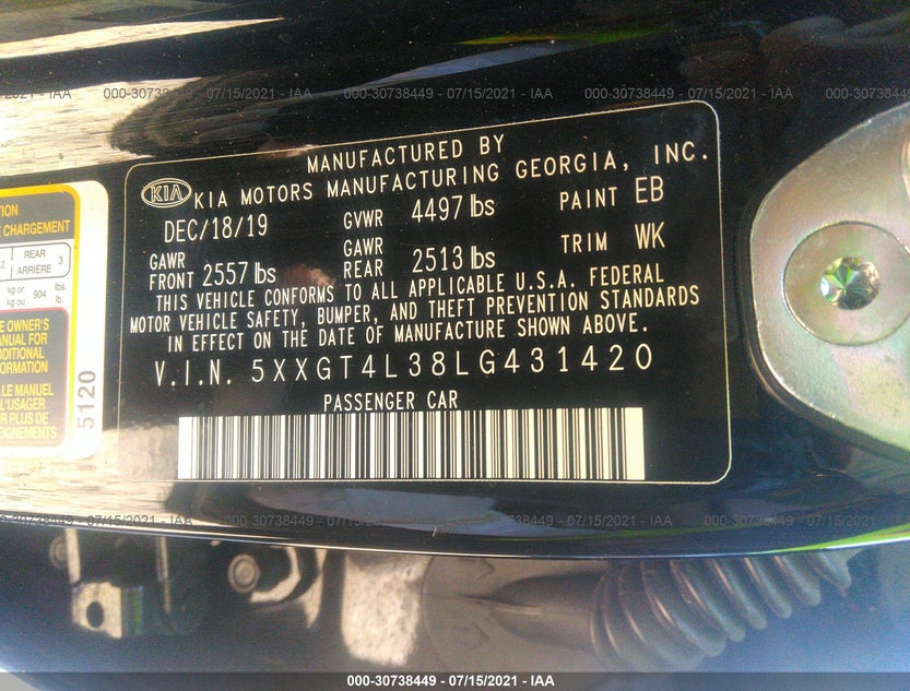 5XXGT4L38LG431420