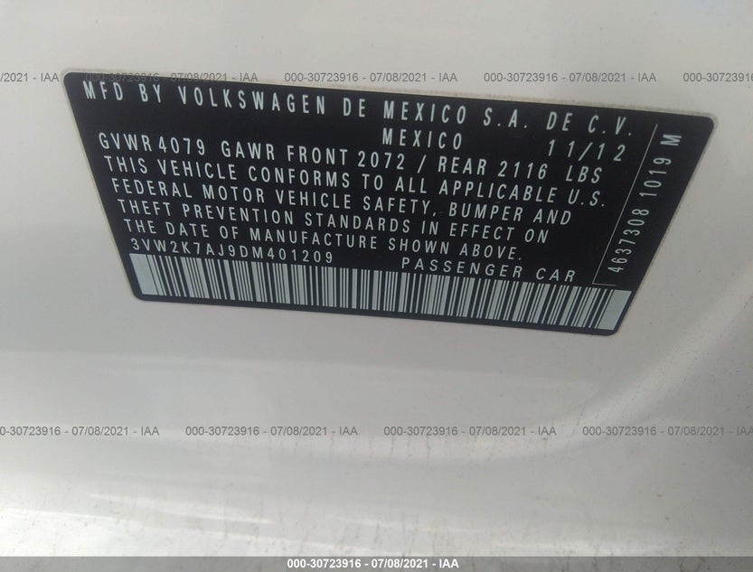 3VW2K7AJ9DM401209