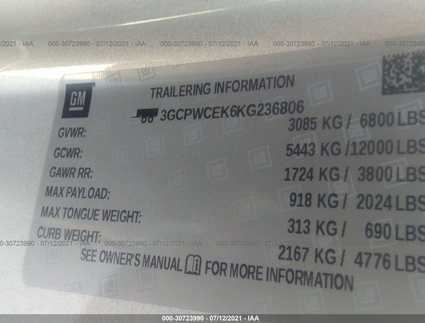 3GCPWCEK6KG236806