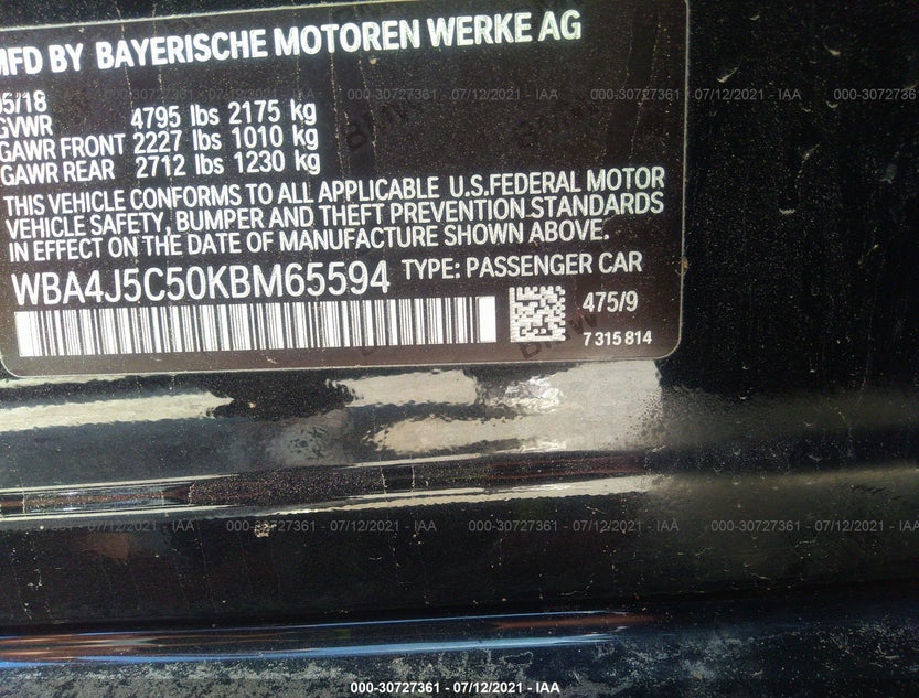 WBA4J5C50KBM65594