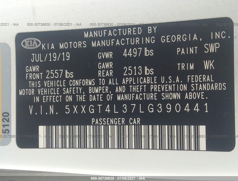 5XXGT4L37LG390441