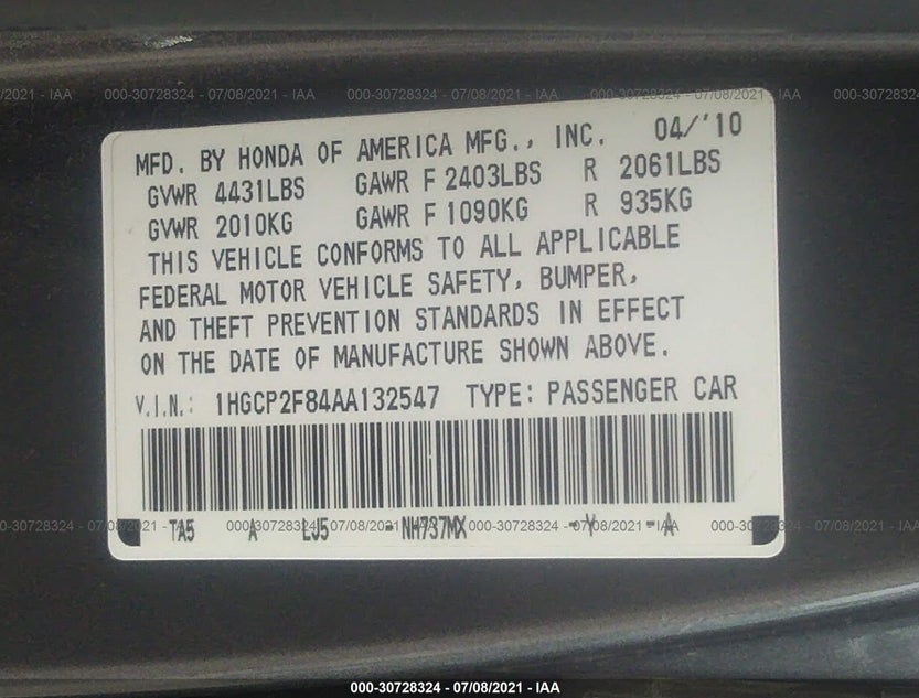1HGCP2F84AA132547