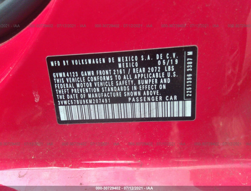 3VWC57BU9KM207491