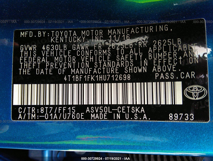 4T1BF1FK1HU712698