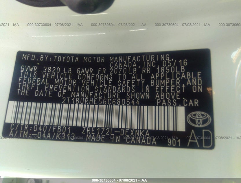 2T1BURHE5GC680544