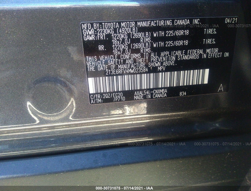 2T3E6RFV4MW023584