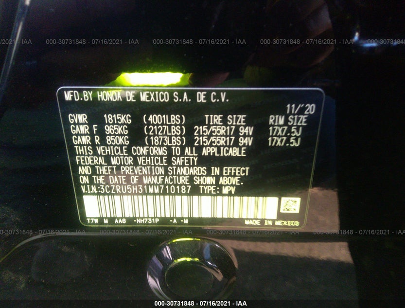 3CZRU5H31MM710187