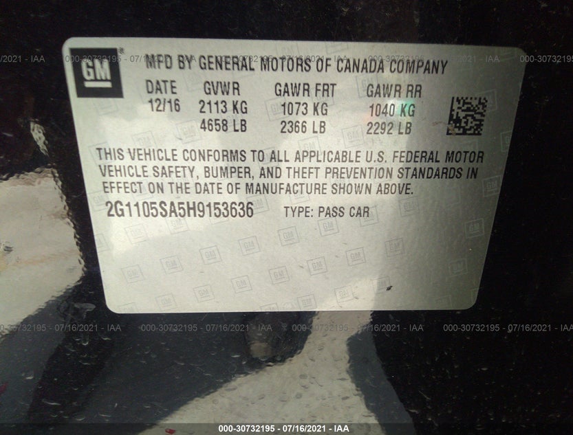 2G1105SA5H9153636