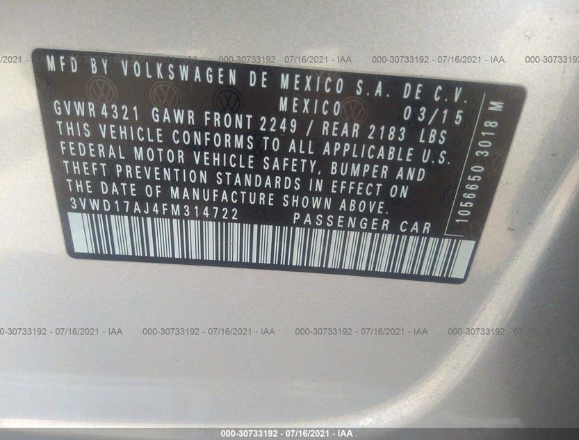 3VWD17AJ4FM314722