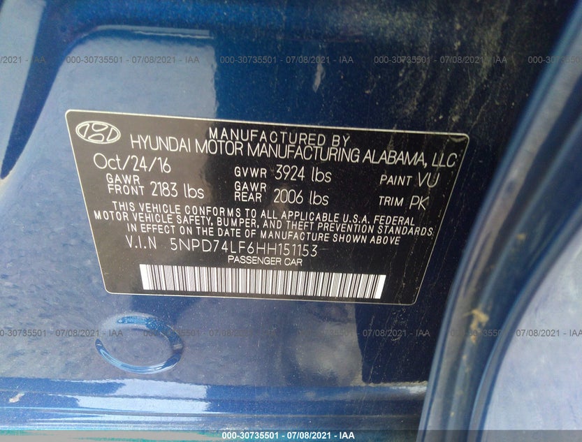 5NPD74LF6HH151153