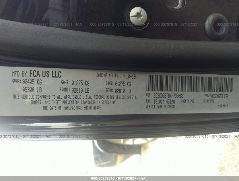 2C3CDZBT8KH739066