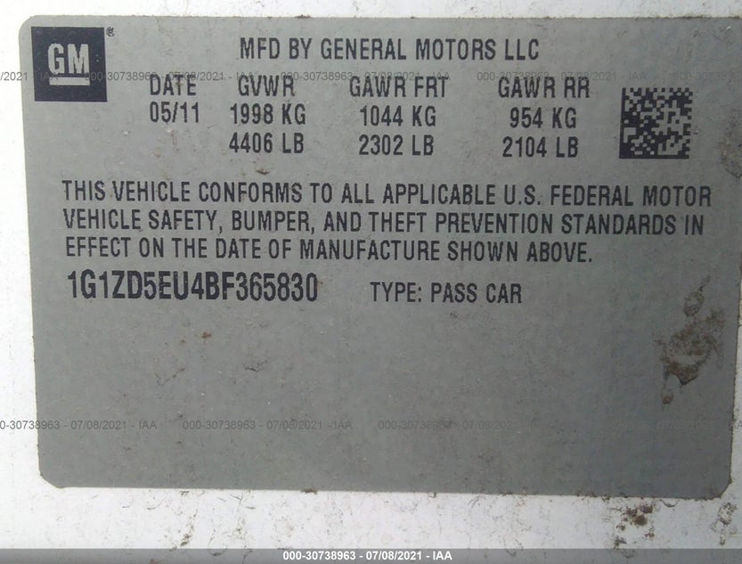 1G1ZD5EU4BF365830