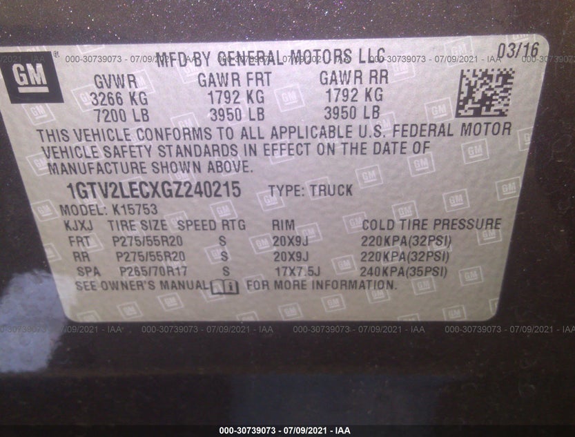 1GTV2LECXGZ240215