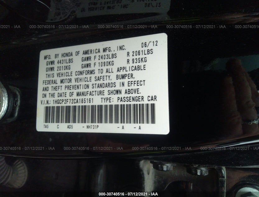 1HGCP2F72CA185161