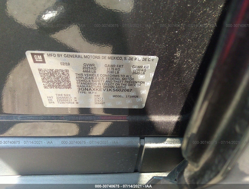 3GNAXKEV1KS602067