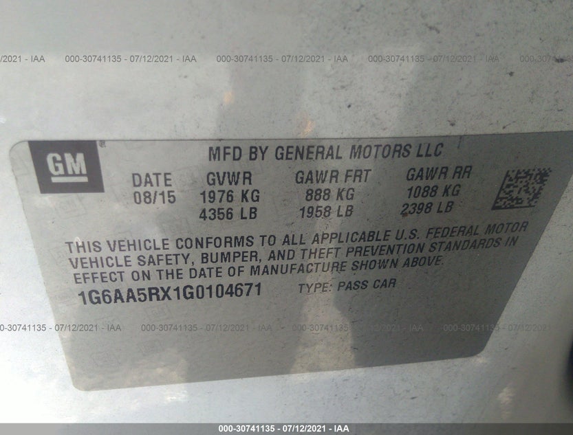 1G6AA5RX1G0104671
