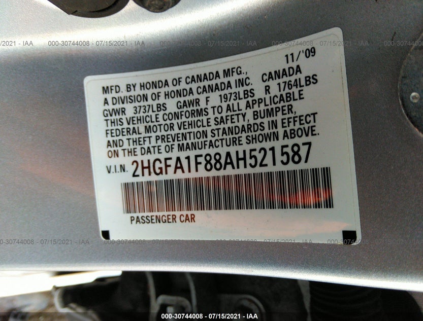 2HGFA1F88AH521587