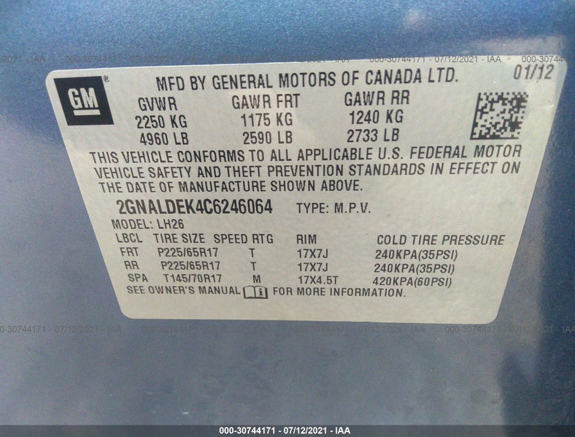 2GNALDEK4C6246064