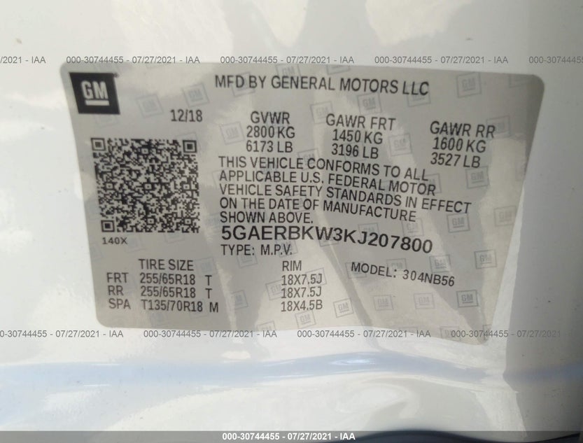 5GAERBKW3KJ207800