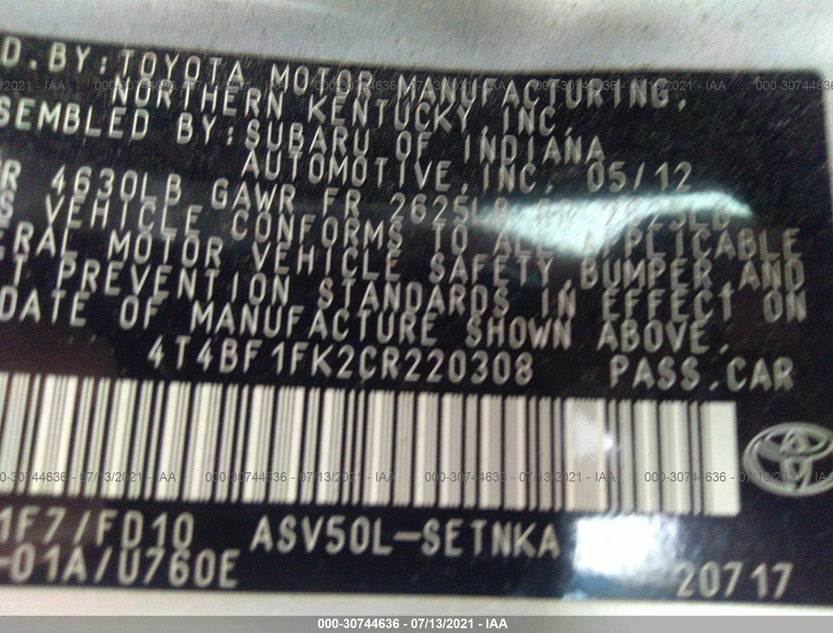 4T4BF1FK2CR220308