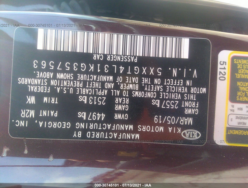 5XXGT4L31KG357563