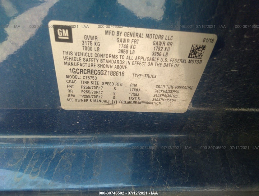 1GCRCREC6GZ188616
