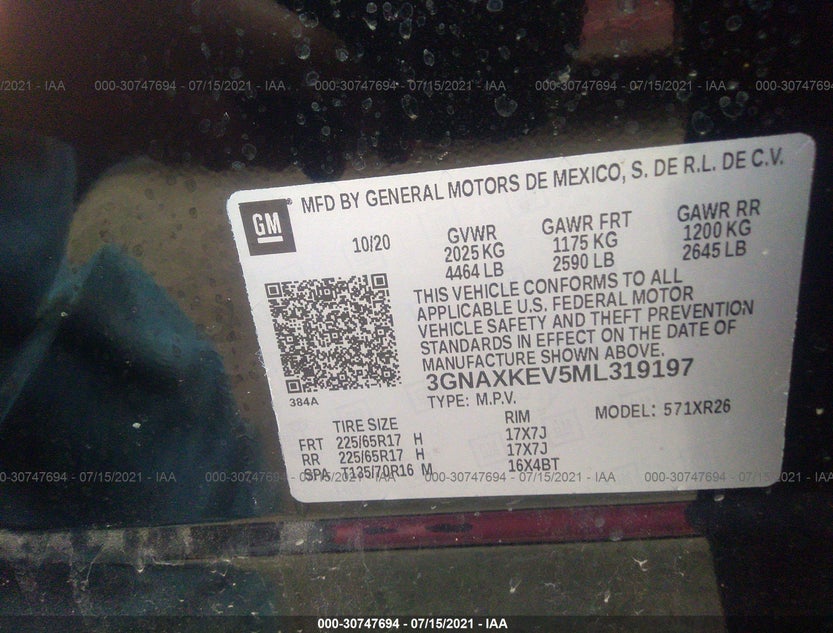 3GNAXKEV5ML319197