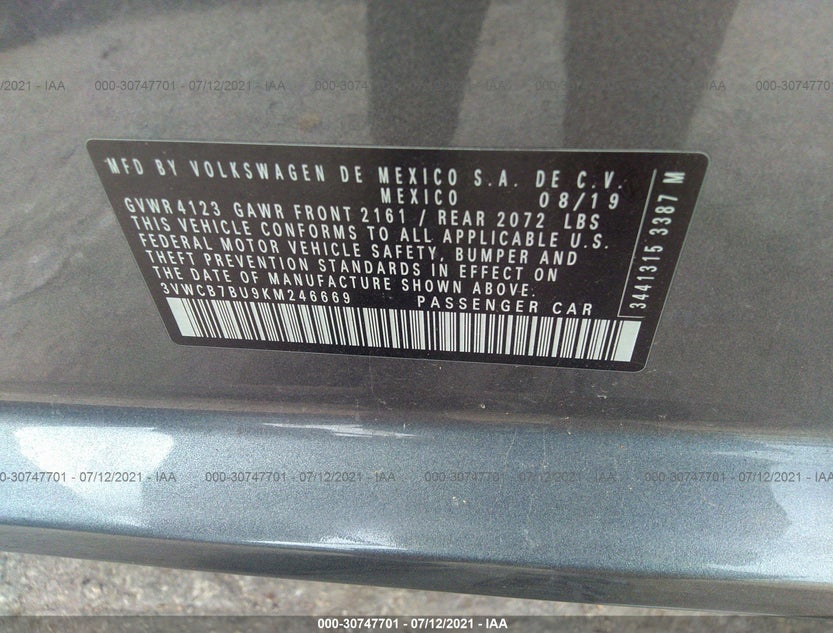 3VWCB7BU9KM246669