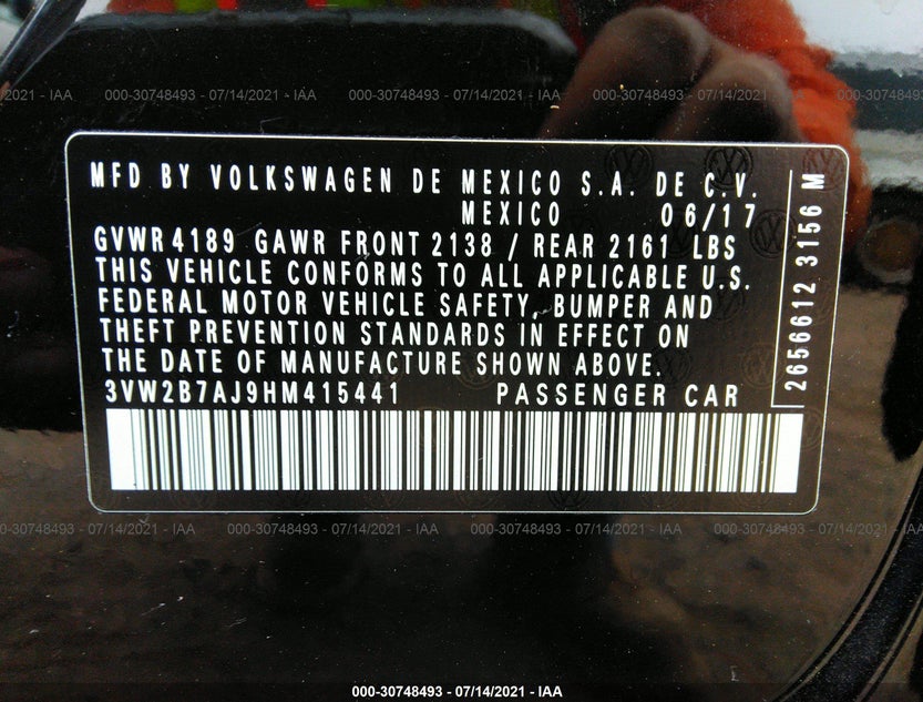 3VW2B7AJ9HM415441