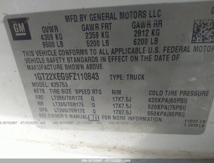 1GT22XEG9FZ110843