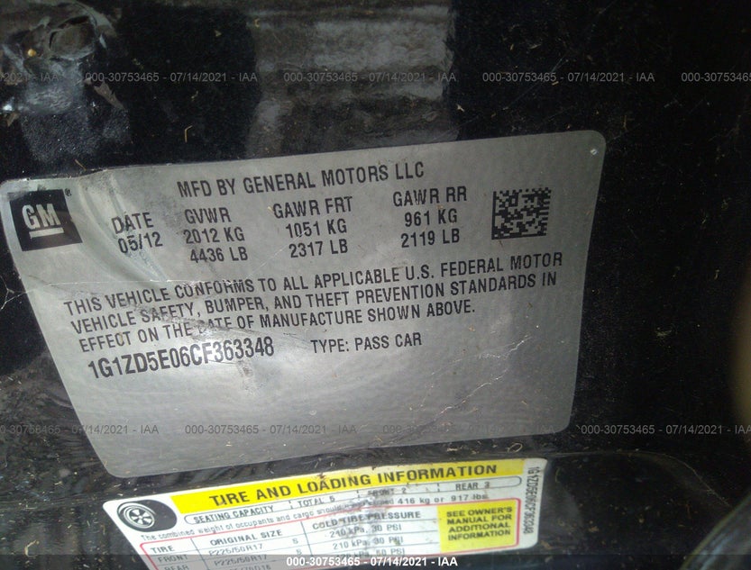 1G1ZD5E06CF363348