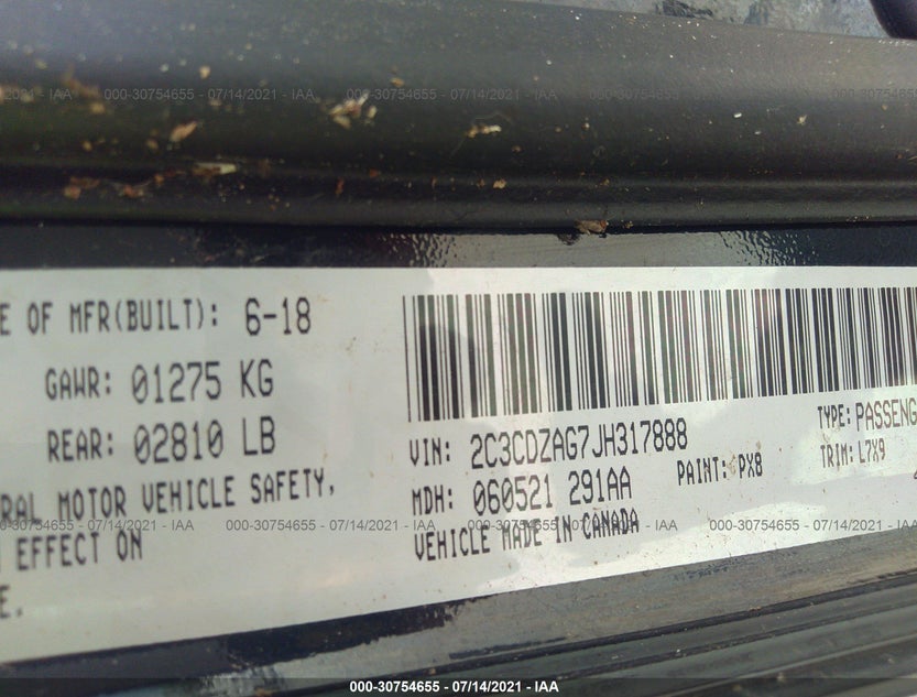2C3CDZAG7JH317888