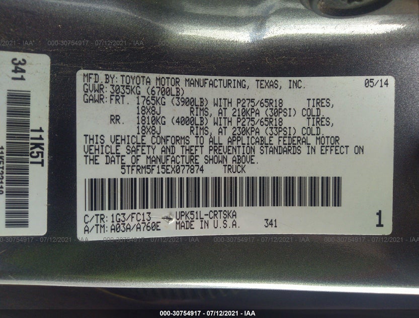 5TFRM5F15EX077874