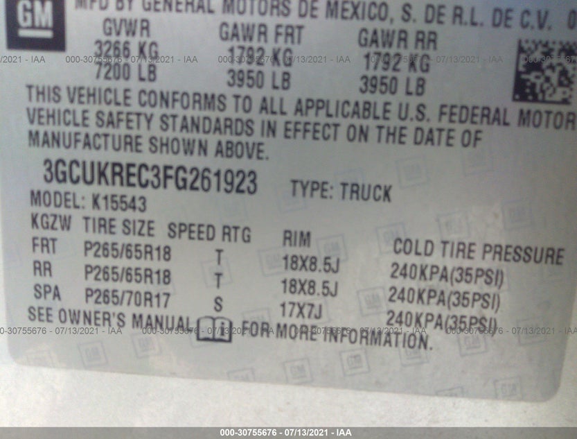 3GCUKREC3FG261923