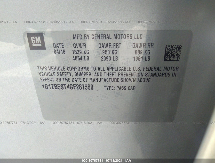 1G1ZB5ST4GF287560