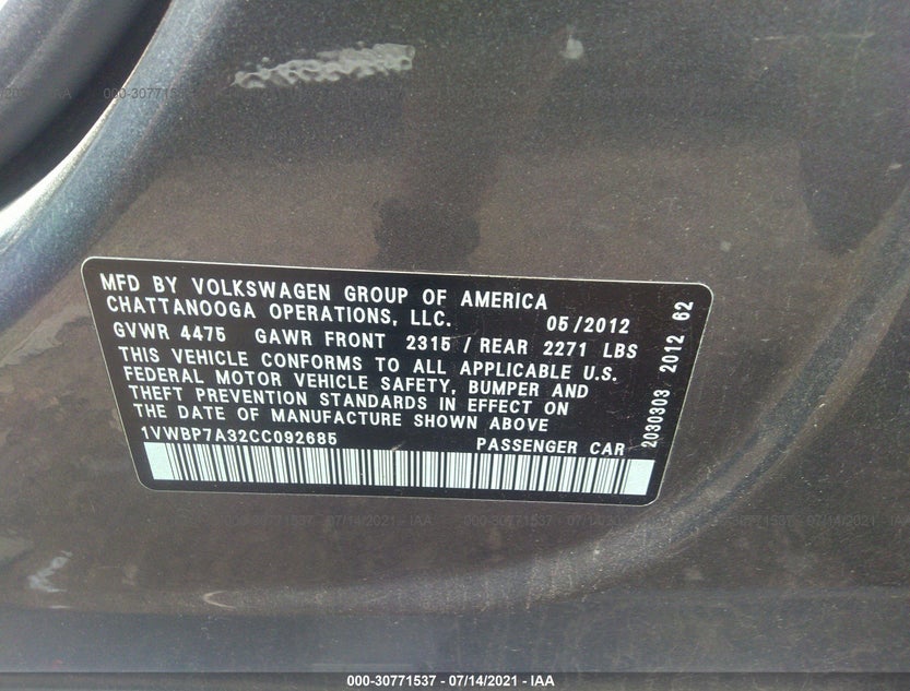 1VWBP7A32CC092685