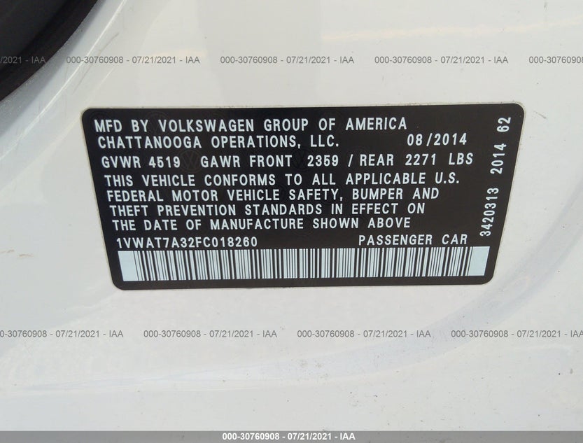 1VWAT7A32FC018260