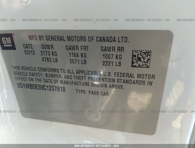 2G1WB5E39C1237818