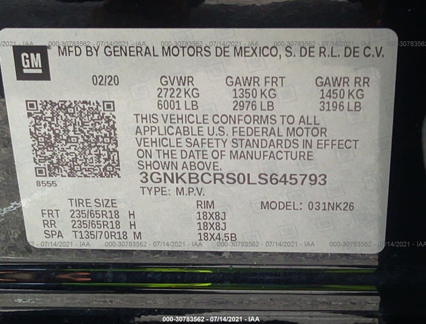 3GNKBCRS0LS645793