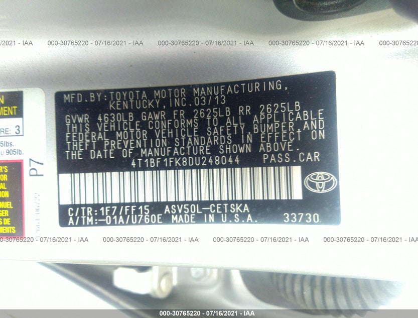 4T1BF1FK8DU248044