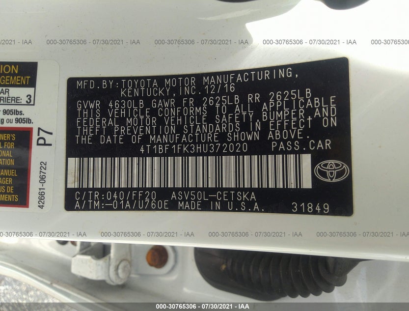 4T1BF1FK3HU372020