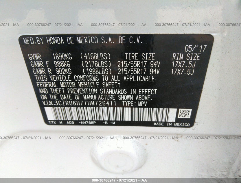3CZRU6H77HM726411