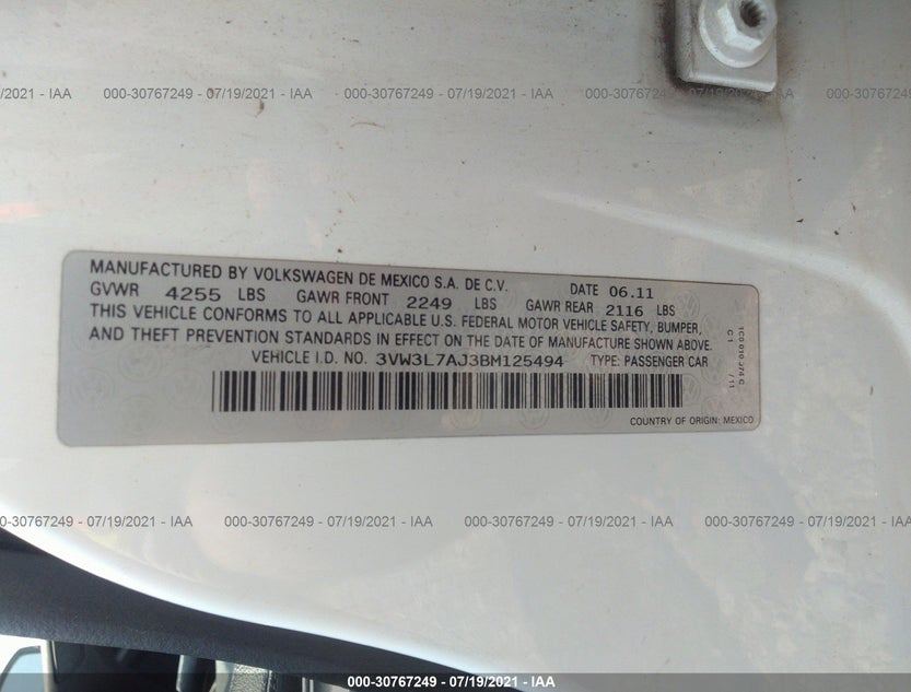 3VW3L7AJ3BM125494