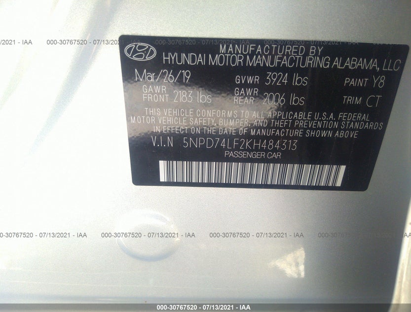 5NPD74LF2KH484313