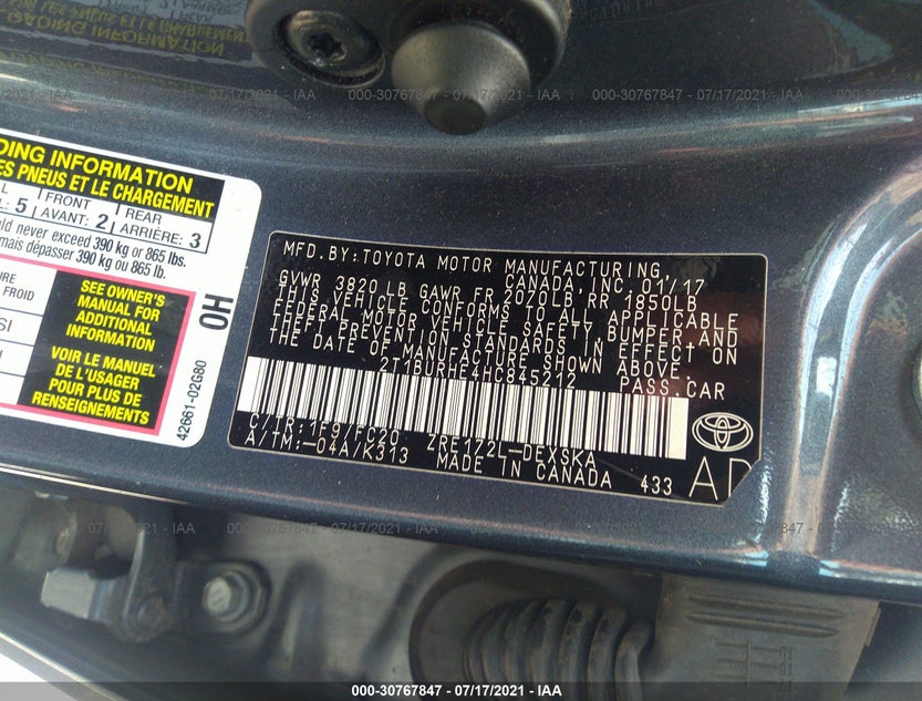 2T1BURHE4HC845212
