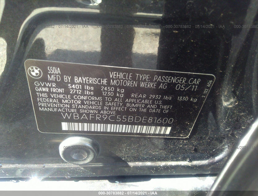 WBAFR9C55BDE81600